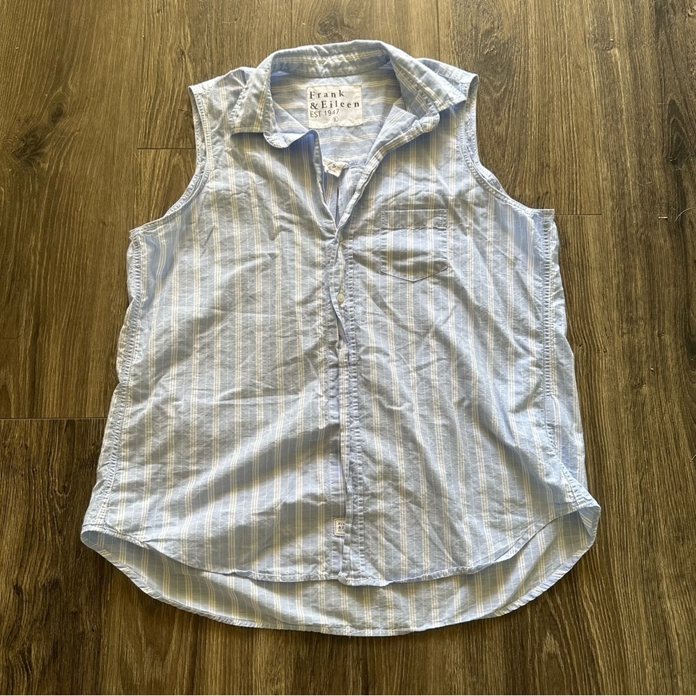Frank & Eileen Blue Striped Tank Top